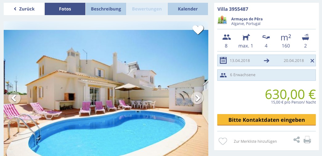 Ferienhaus in Portugal 1 Woche Algarve inklusive Pool für 105€