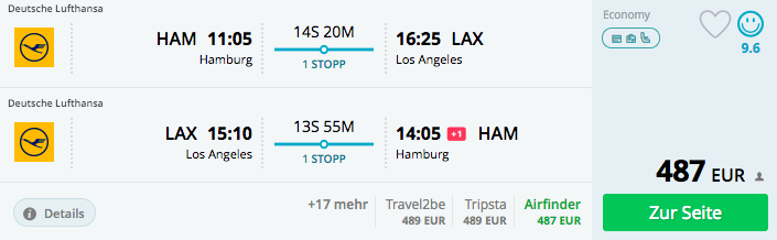 Mit dem A380 von Lufthansa nonstop nach Los Angeles hin und zurück schon für billige 482€
