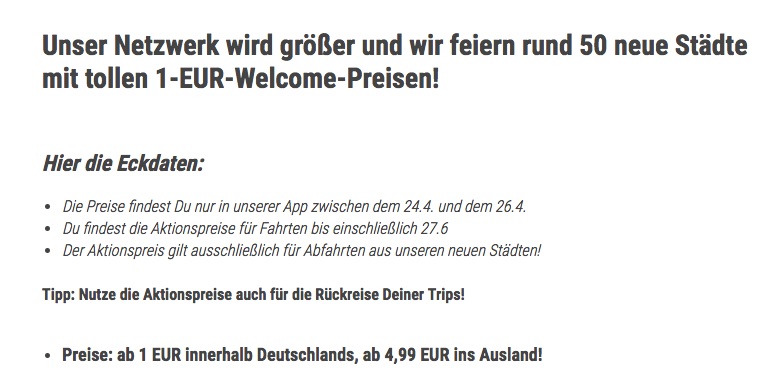 Flixbus vergrößert sein Streckennetz zur Feier des Tages gibt's neue Strecken und Tickets für 1€