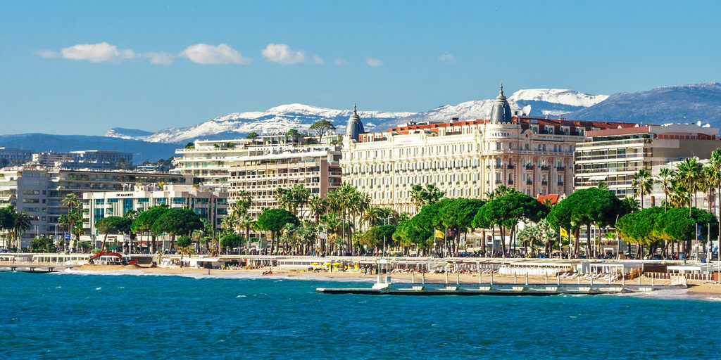 Panoramic view of Cannes, France.