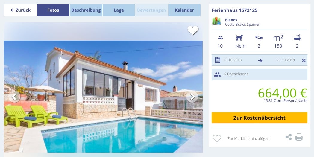 Ferienhaus an der Costa Brava: 1 Woche nur 147,50€ in großer Villa mit Pool und Meerblick