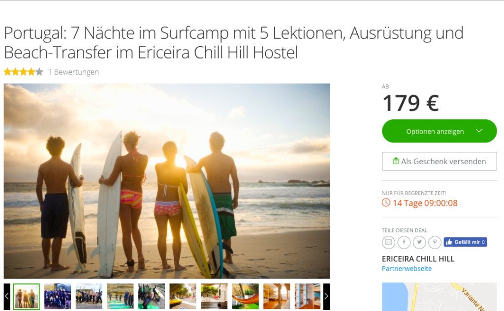 Surfcamp in Portugal 8 Tage nur 179€ im Hostel inklusive Surftraining, Frühstück, Ausrüstung & Beach Transfer
