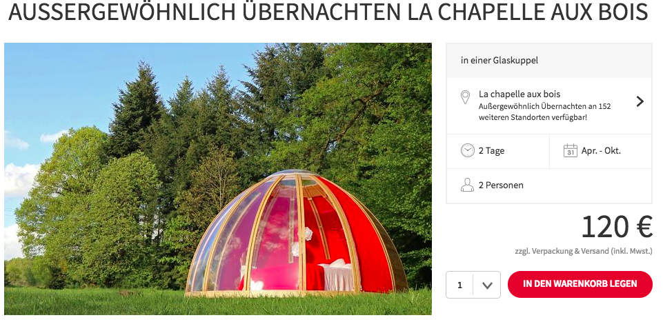 In einer Glaskuppel übernachten 2 Tage Frankreich für 60€ inklusive Frühstück und Eintritt in den Freizeitpark