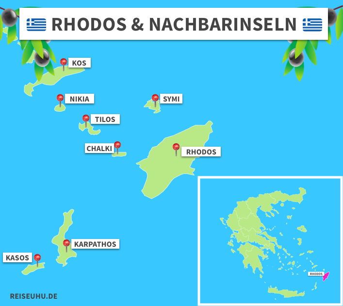 Rhodos Karte: wo liegt Rhodos?