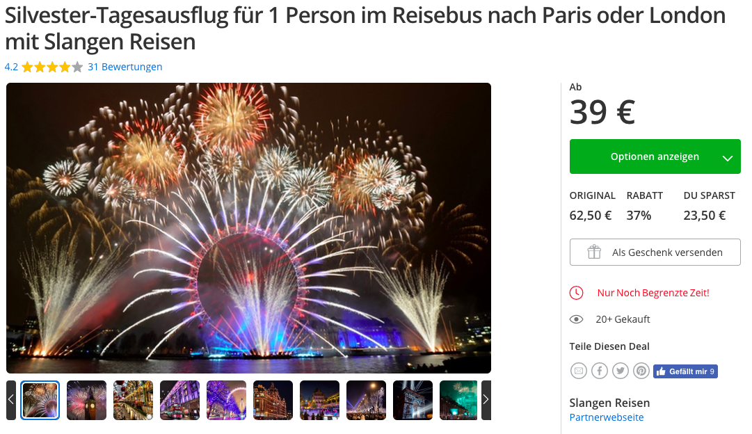 Silvester Trips ab 19€
