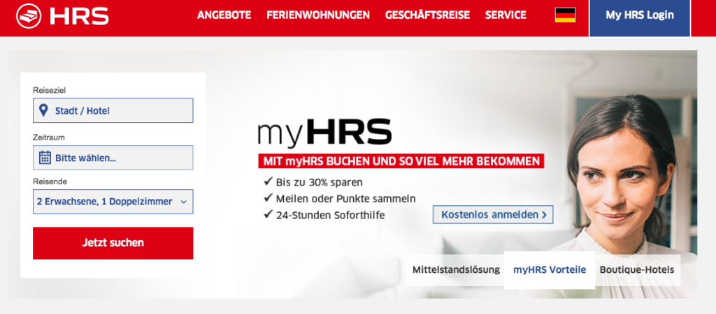 HRS - das online Hotelbuchungsportal im Überblick