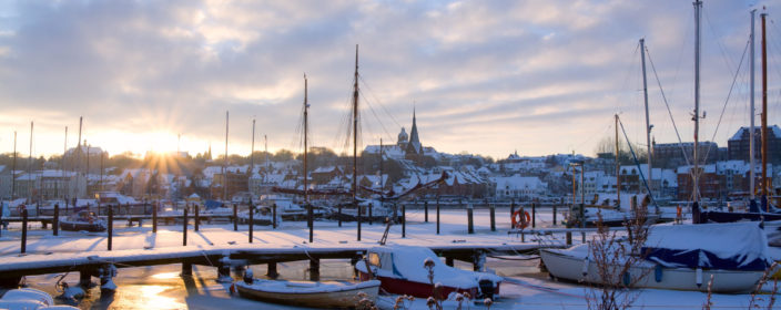 Flensburg at sunset