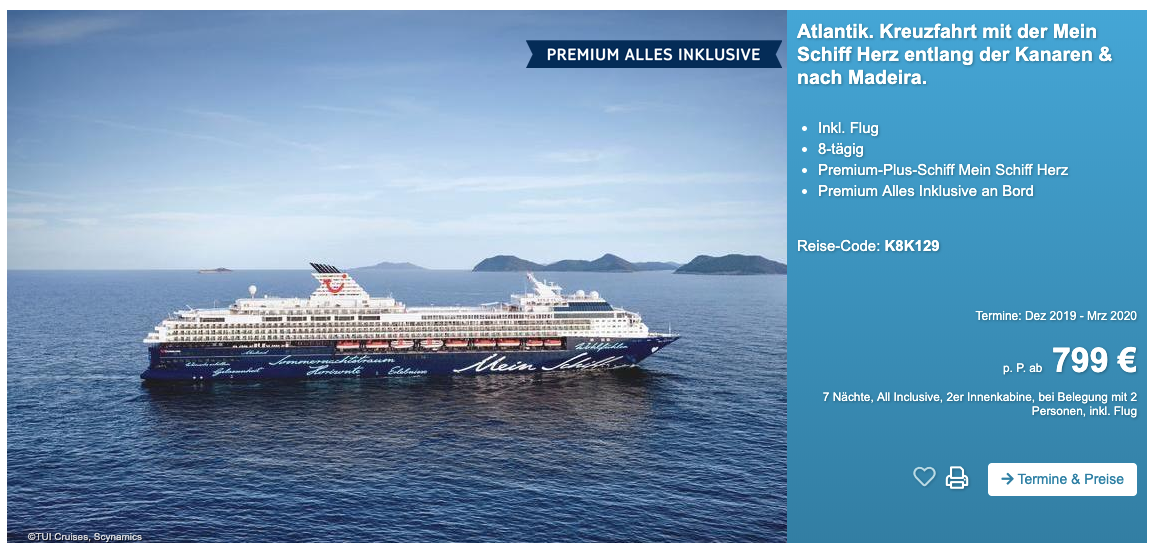  Kanaren Kreuzfahrt - 8 Tage mit All Inclusive, Flug & Extras nur 799€ Illustration 