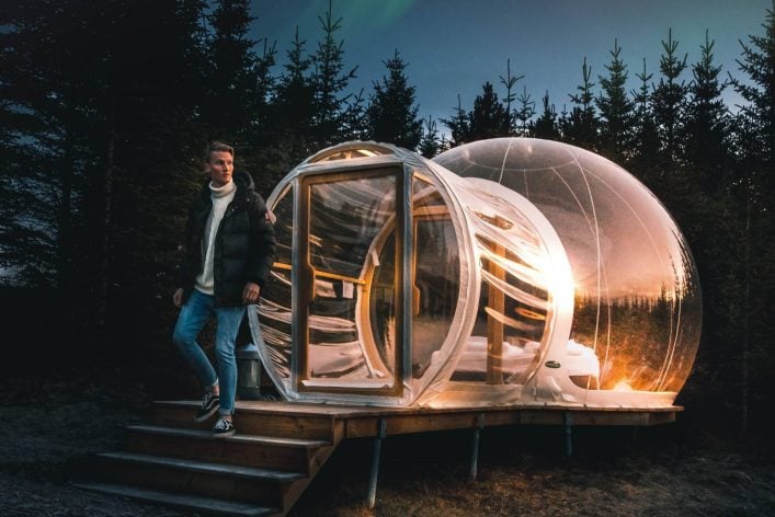 Traum erfüllen Bubble Hotel auf Island