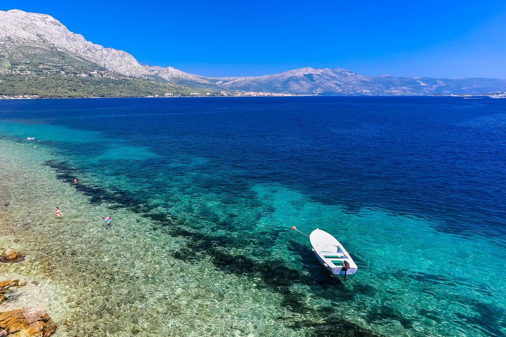 Blick auf die Landschaften der Region Dalmatien, Kroatien