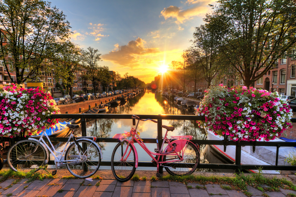 Amsterdam bei Sonnenuntergang