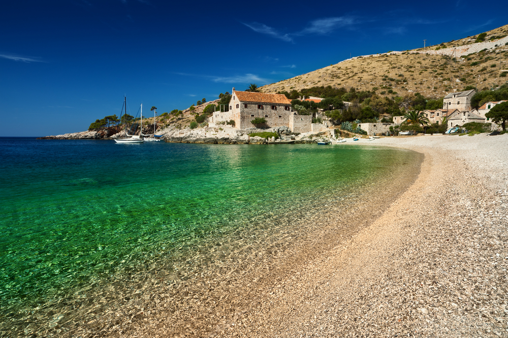 Strand auf Hvar, Kroatien