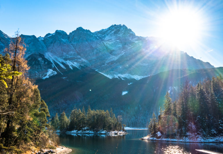 Eibsee in Bayern im Winter