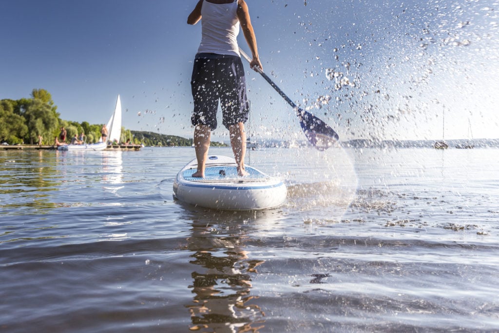 Stand Up Paddling (SUP) am Chiemsee