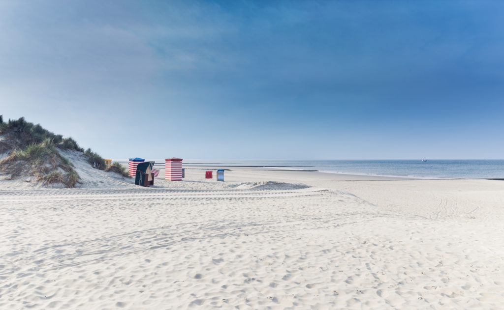 Strandzelte an der Küste auf Borkum
