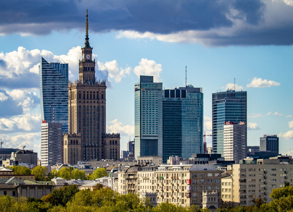 Skyline von Warschau mit Kulturpalast