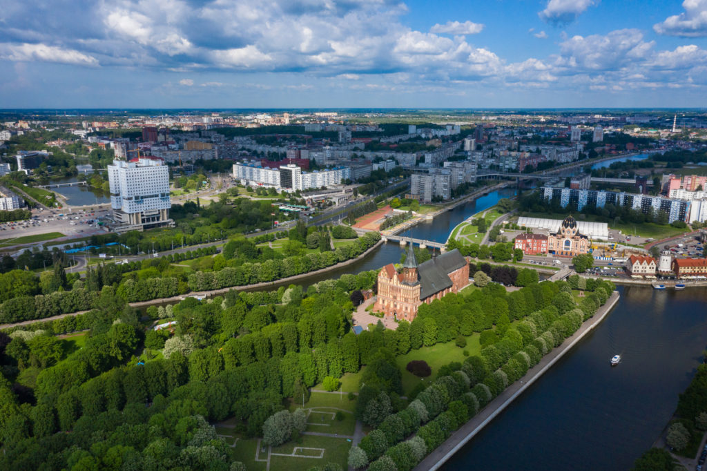 Luftaufnahme von der russischen Exklave Kaliningrad