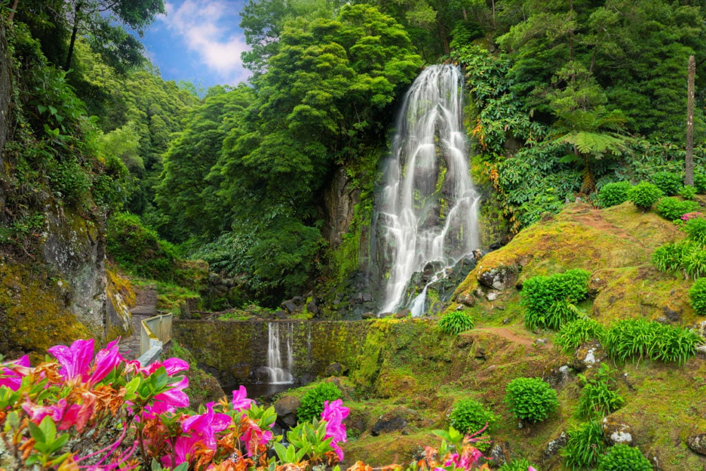 Wasserfall auf Sao Miguel, Azoren