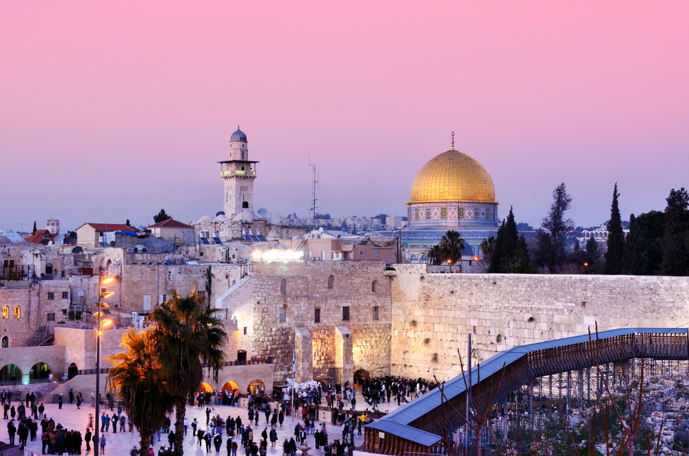 Der Felsendom und die Klagemauer in Jerusalem