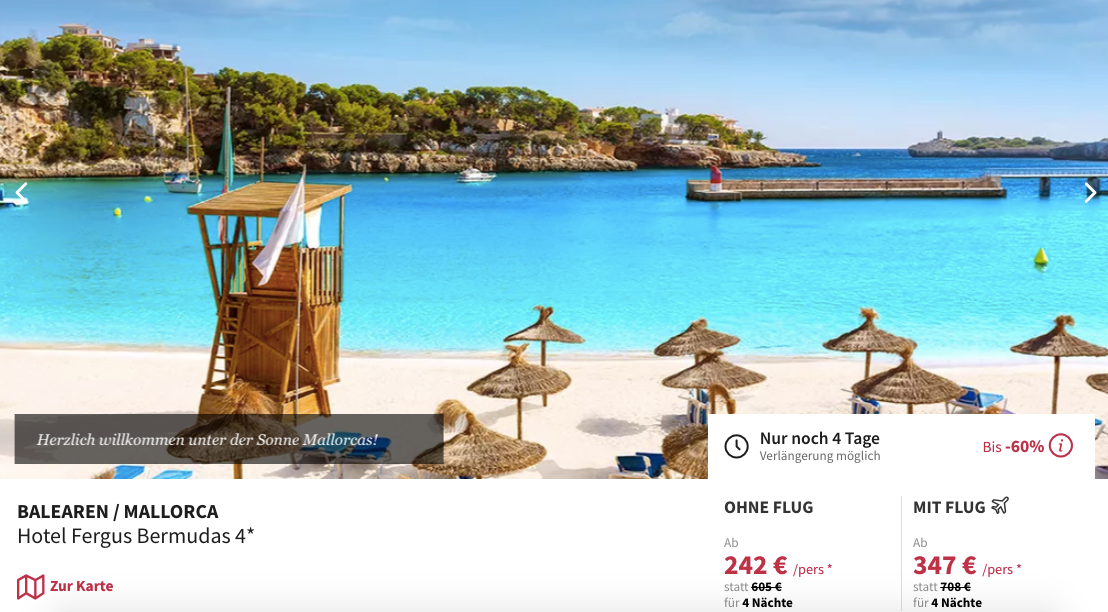 Mallorca All Inclusive 5 Tage im 4* Hotel mit Flug & Transfer für 347€