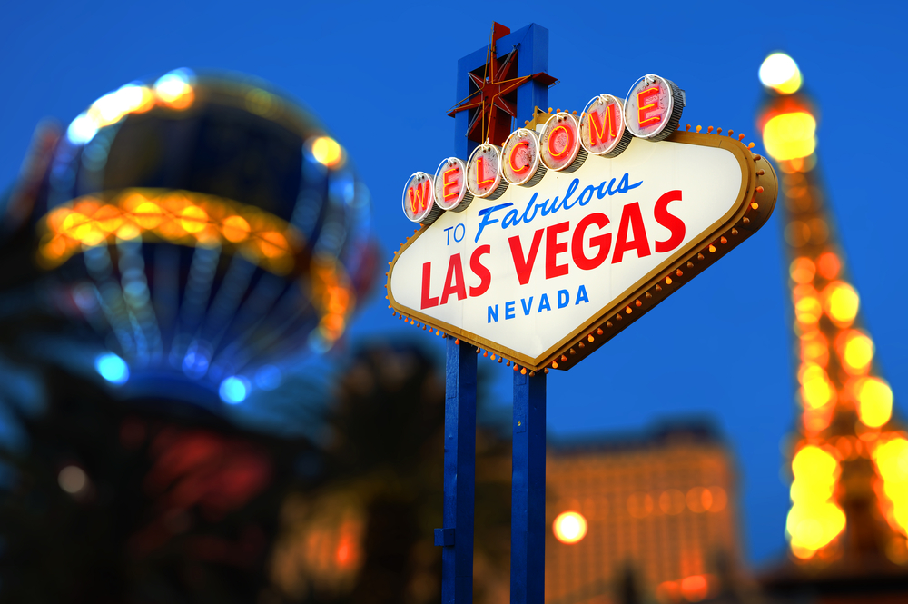Neonschild mit der Aufschrift "Willkommen in Las Vegas"