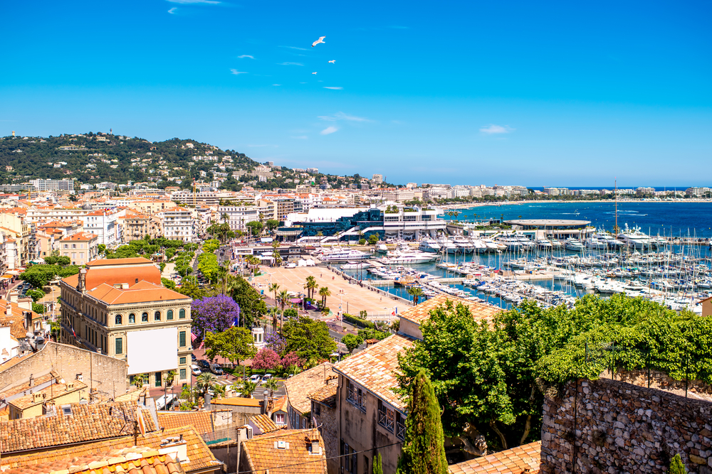 Aussicht auf Yachthafen von Cannes, Frankreich