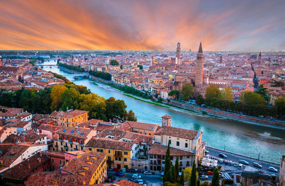 Ausblick über Verona, Italien
