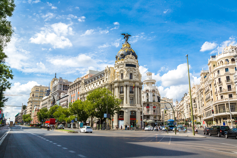 Einkaufsstraße Gran Via, Madrid