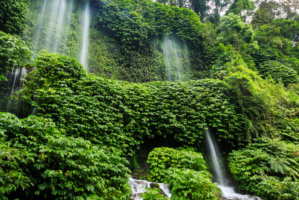 Der Air Terjun Benang Kelambu Wasserfall auf Lombok
