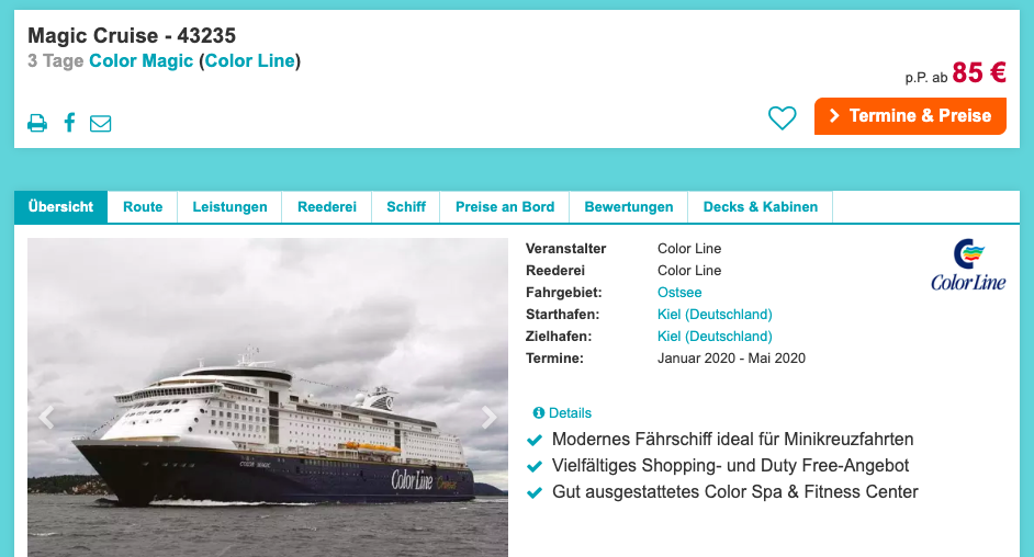 Mini Kreuzfahrt Nordsee