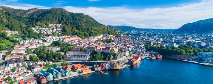 Die Altstadtansicht von Bergen