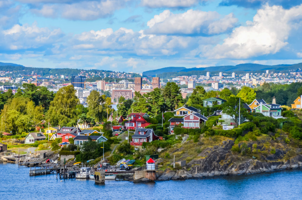 Blick auf Oslo vom Wasser