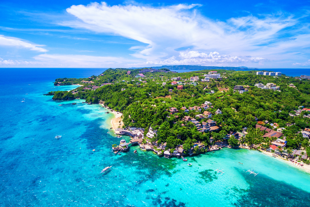 Luftbild von der Insel Boracay, Philippinen