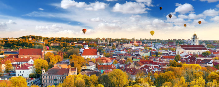 Heißluftballons über Litauens Hauptstadt
