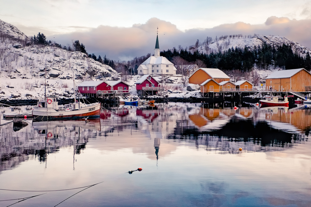 Lofoten, Hafen Moskenes, Norwegen