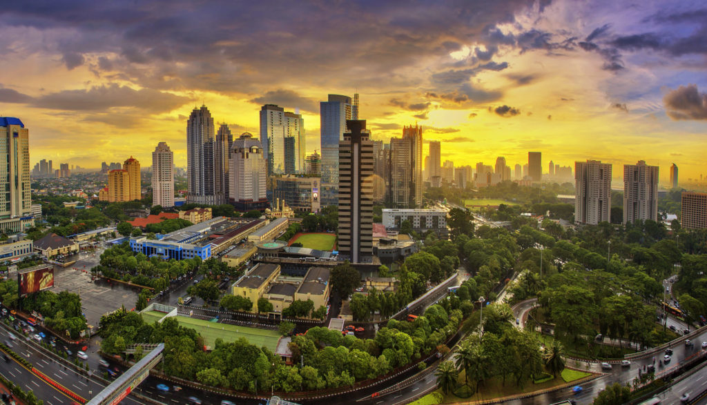 Blick auf Jakarta, Indonesien