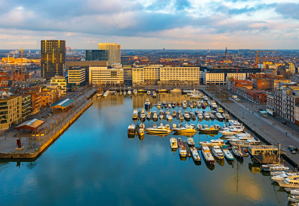 Blick auf das Eilandje in Antwerpen