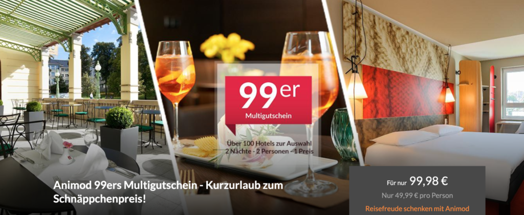 Animod Hotelgutschein - 3 Tage Inkl Frühst - 49,99€