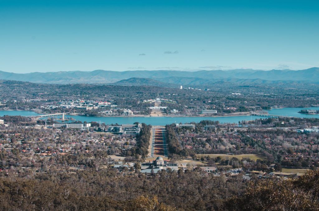 Luftaufnahme von Canberra
