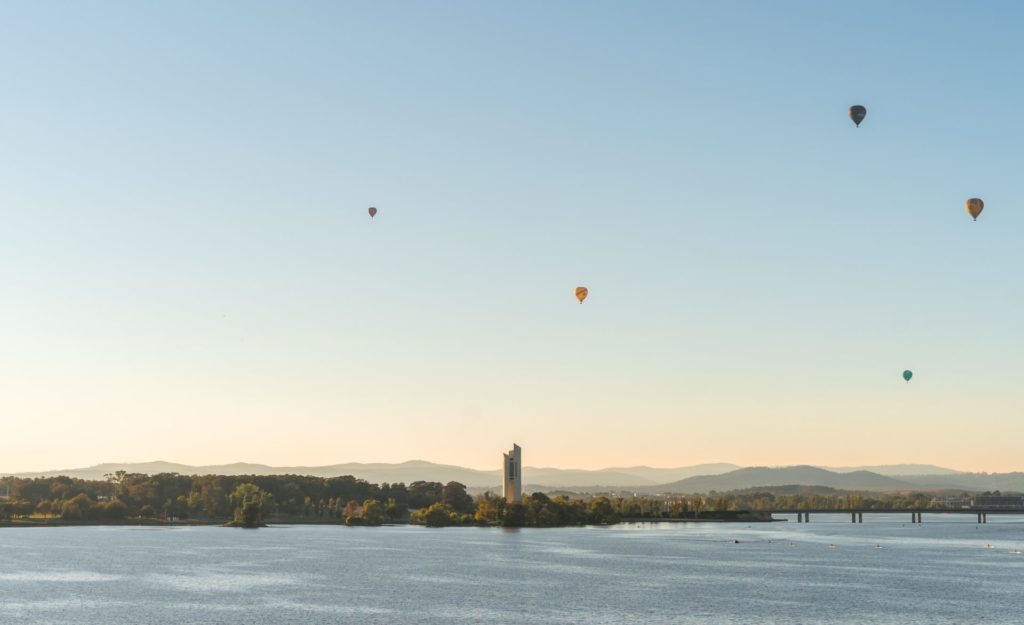 Heißluftballons über Canberra