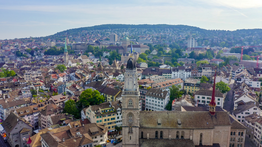 Panoramablick auf Zürich - Größte Stadt in der Schweiz