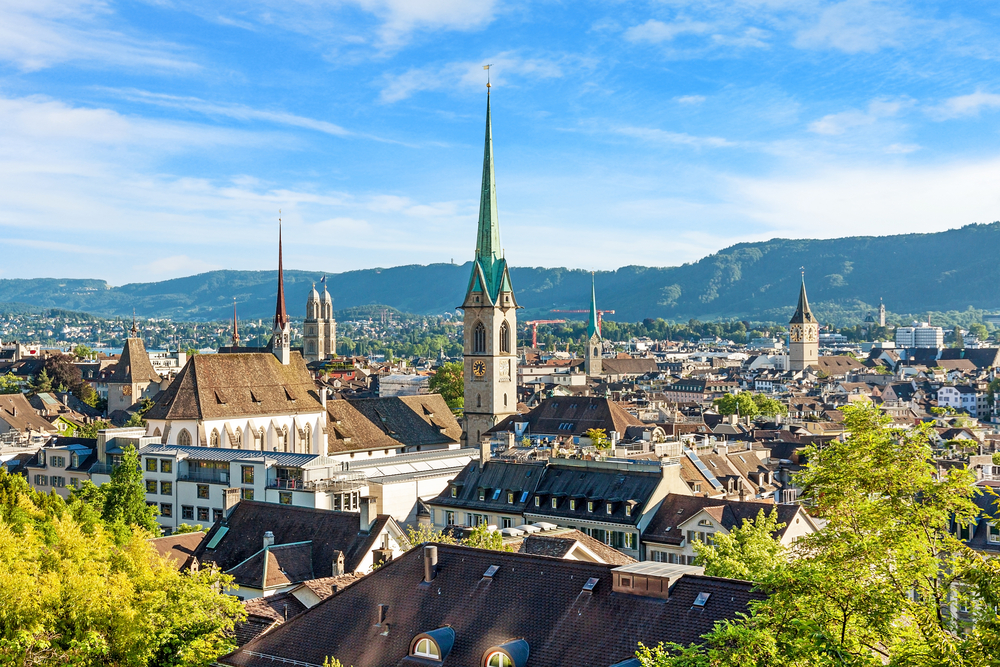 Blick von der Polyterrasse in Zürich