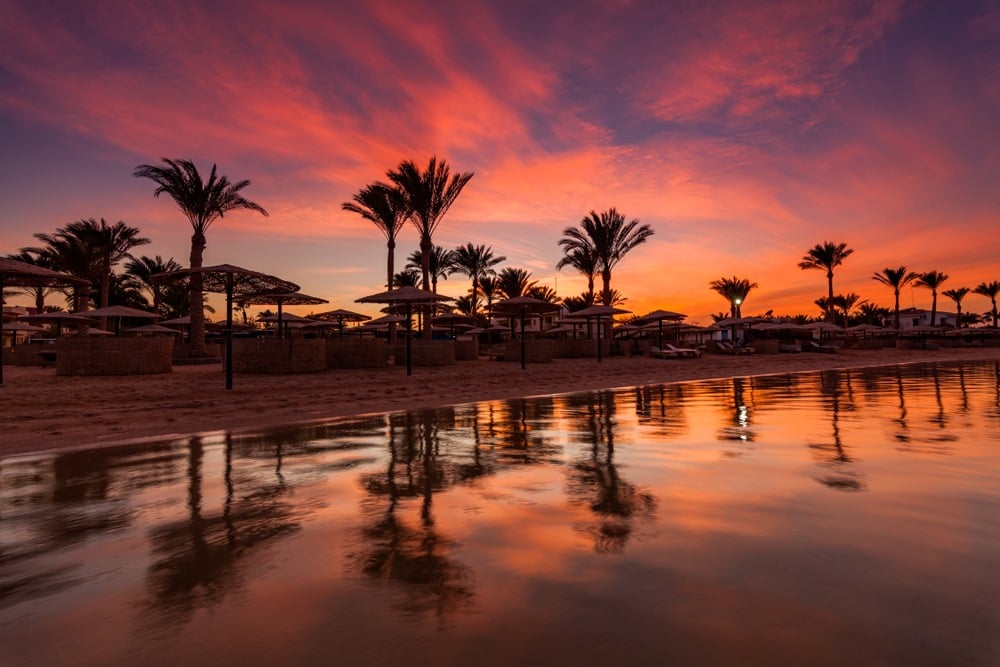 Sonnenuntergang in Hurghada, Ägypten