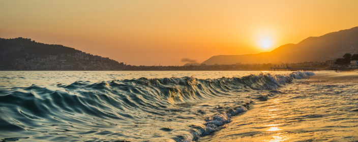 Sonnenuntergang am Strand von Alanya