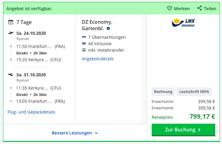 Reise nach Korfu