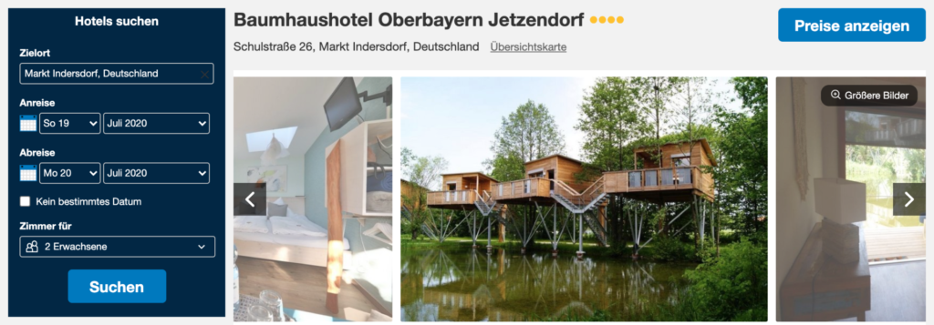 Baumhaushotel in Bayern