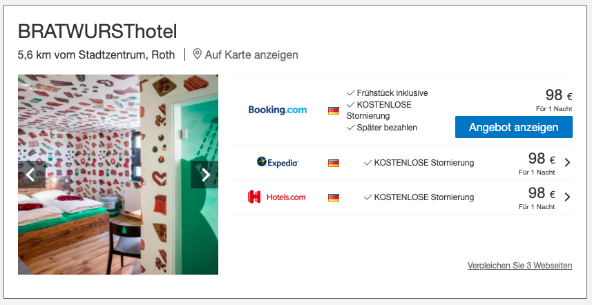 Bratwursthotel in Franken