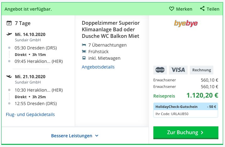 Kreta Pauschalreise Deal