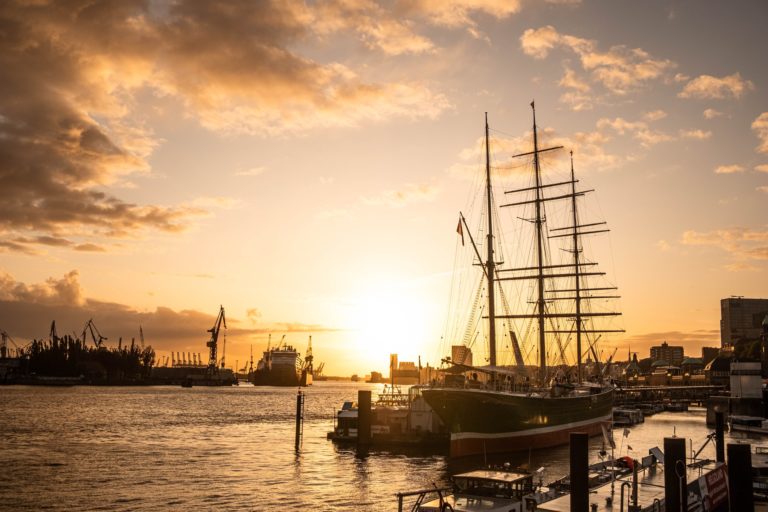Hamburg, Hafen, Sonnenuntergang