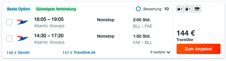 Dänemark Flüge